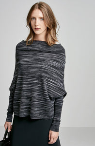 PRINTED MERINO CAPE SWEATER