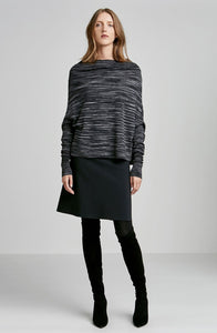 PRINTED MERINO CAPE SWEATER