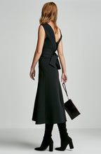 CREPE KNIT COLD SHOULDER V-NECK DRESS