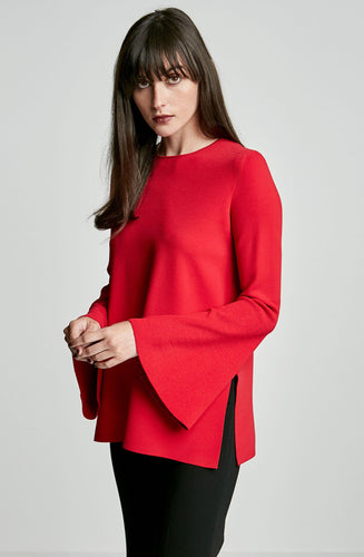 MICRO CREPE TRAPEZE SLEEVE SWEATER