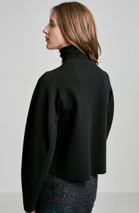WOOL MILANO BLOUSED SLEEVE SWEATER