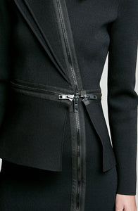CREPE KNIT BIKER JACKET