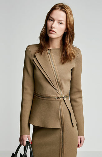 CREPE KNIT BIKER JACKET