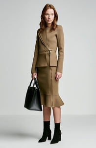 CREPE KNIT BIKER JACKET
