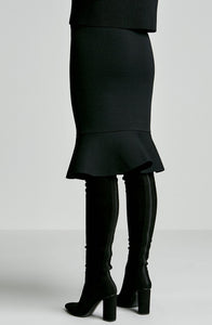 CREPE KNIT BIKER SKIRT