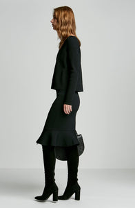 CREPE KNIT BIKER SKIRT