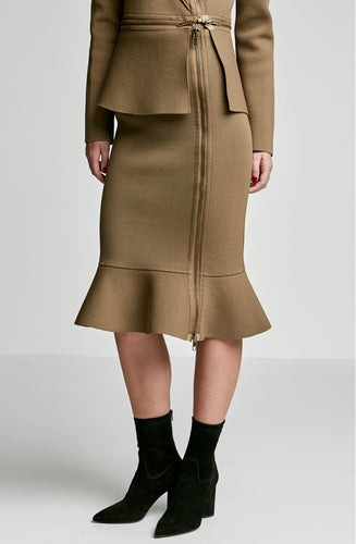 CREPE KNIT BIKER SKIRT