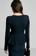 CREPE KNIT PEPLUM JACKET