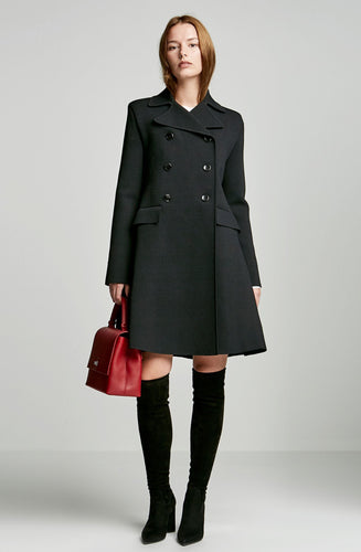 CREPE KNIT TRAPEZE BACK COAT