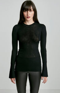 BABYWOOL CUFFED CREW NECK TEE