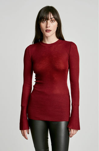 BABYWOOL CUFFED CREW NECK TEE