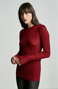 BABYWOOL CUFFED CREW NECK TEE