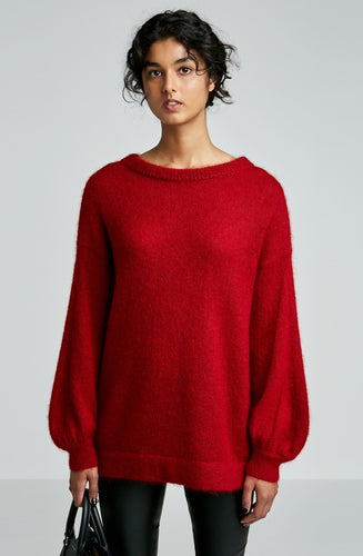 MOHAIR CUFFED SLEEVE SWEATER