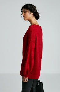 MOHAIR CUFFED SLEEVE SWEATER