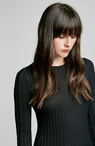 CREPE KNIT PLEAT DRESS