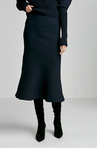 CREPE KNIT PEPLUM SKIRT