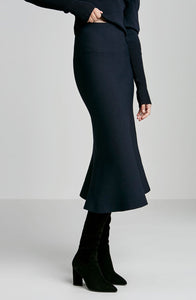 CREPE KNIT PEPLUM SKIRT