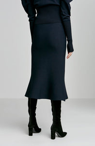 CREPE KNIT PEPLUM SKIRT