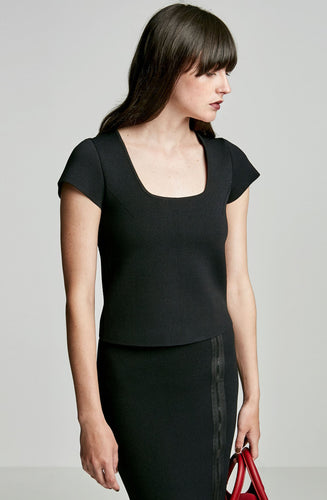 CREPE KNIT CAP SLEEVE TANK