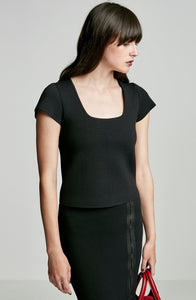 CREPE KNIT CAP SLEEVE TANK
