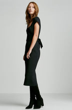 CREPE KNIT CAP SLEEVE DRESS