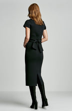 CREPE KNIT CAP SLEEVE DRESS