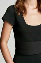CREPE KNIT CAP SLEEVE DRESS
