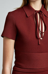 CREPE KNIT POLO DRESS
