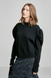 MERINO DRAPED SLEEVE SWEATER