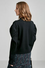 MERINO DRAPED SLEEVE SWEATER