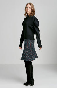 MERINO DRAPED SLEEVE SWEATER