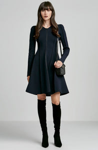 CREPE KNIT EDGE DRESS