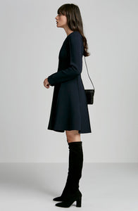 CREPE KNIT EDGE DRESS