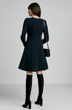 CREPE KNIT EDGE DRESS