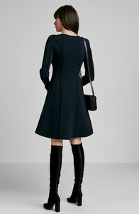 CREPE KNIT EDGE DRESS