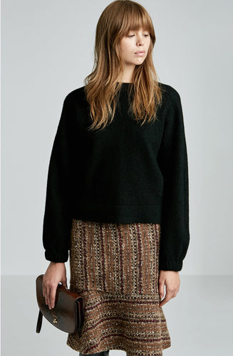 BOILED WOOL CREW NECK