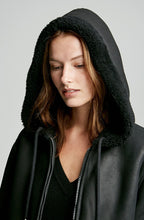 SHEARLING HOODED COAT