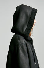 SHEARLING HOODED COAT