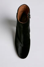 VELVET BLOCK HEEL ANKLE BOOT