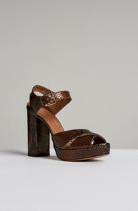 BLOCK HEEL CROSS FRONT SANDAL