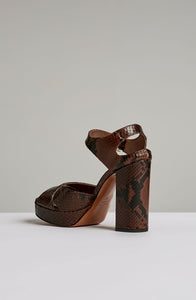 BLOCK HEEL CROSS FRONT SANDAL